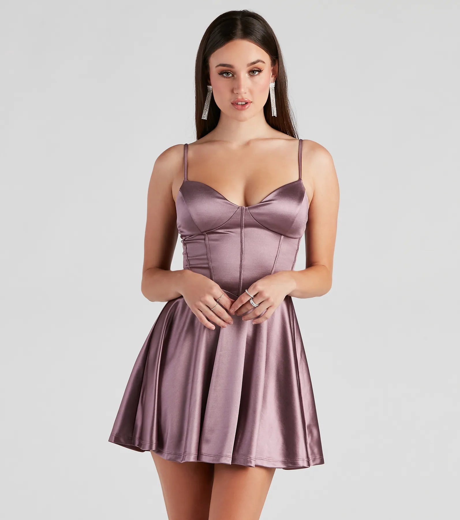 Flirty Feels Satin Skater Dress Cotton mini dresses