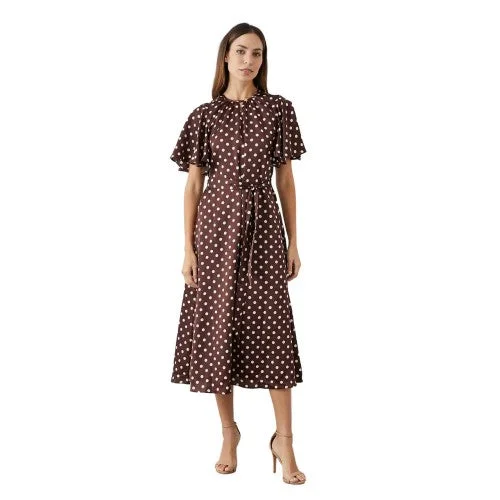 Principles Womens/Ladies Spotted Keyhole Midi Dress