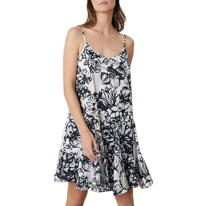 Womens Cotton Floral Fit & Flare Dress