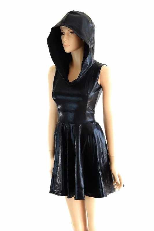 Black Mystique Hoodie Skater Dress