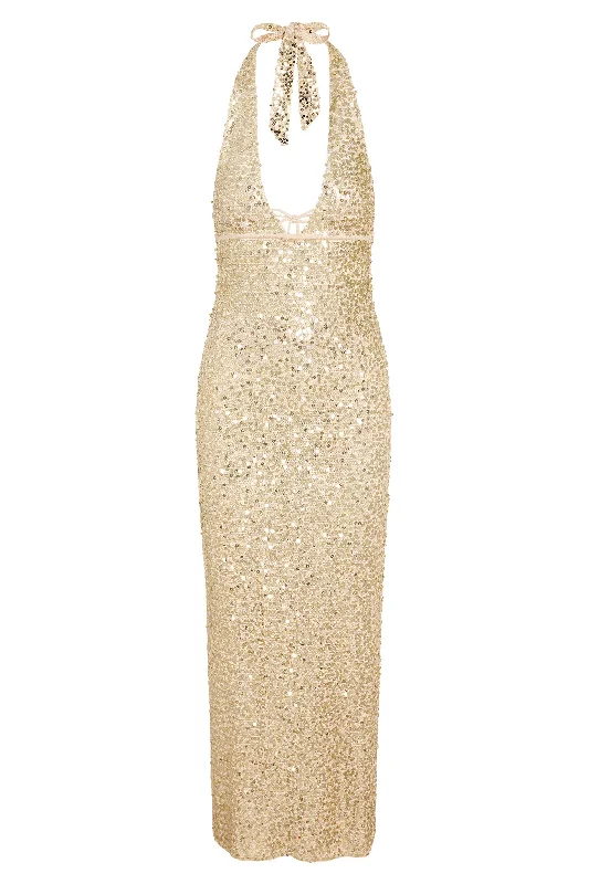 Catania Dress - Champagne Sequin Satin unclassified dresses