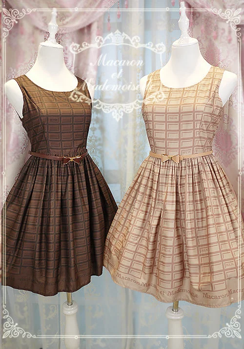 Chess Story~Le Chocolat~Elegant Lolita Macaron Chocolate Series JSK Dress Sexy unclassified dresses