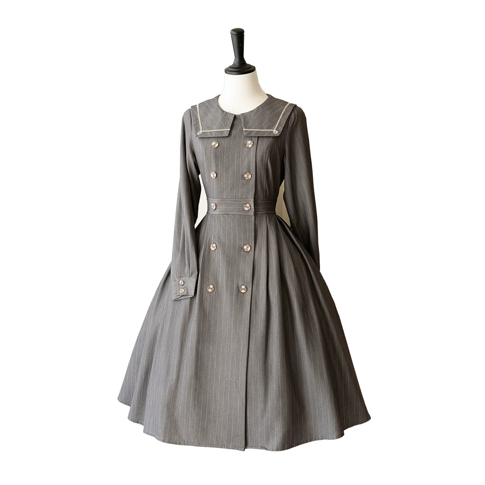 Forest Wardrobe~Classic Lolita OP Autumn Lolita Antique Dress With Stripe