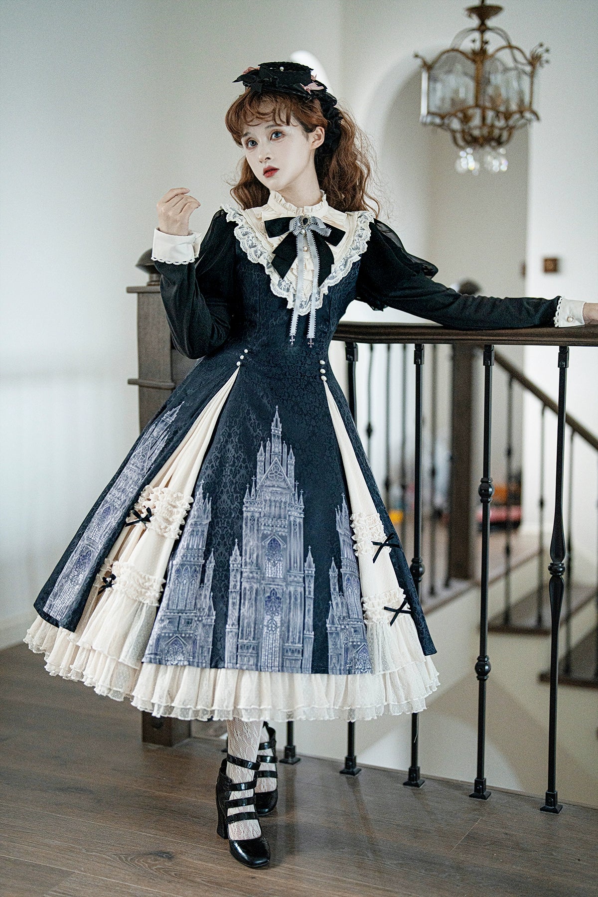 Letters from Unknown Star~Church Bell~Elegant Lolita OP Dress Long Sleeve Spring Autumn