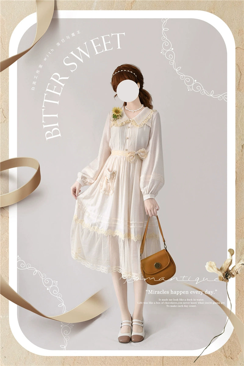 BitterSweet~Elegant Lolita Skirt Set V-neck Long Sleeve Shirt