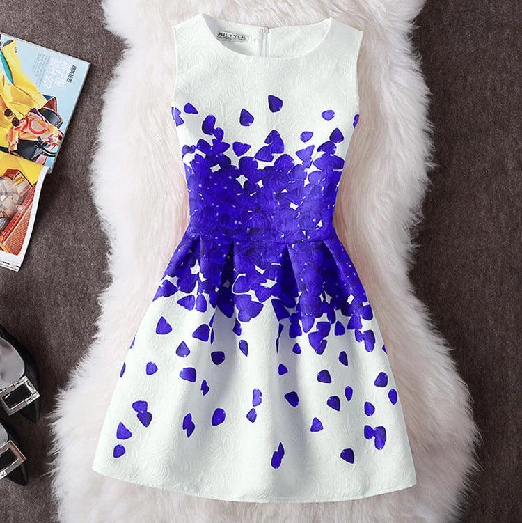 Fashion Slim Slimming Sleeveless Printed Dress