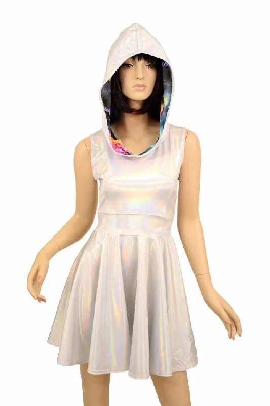 Flashbulb & Galaxy Hoodie Skater Dress