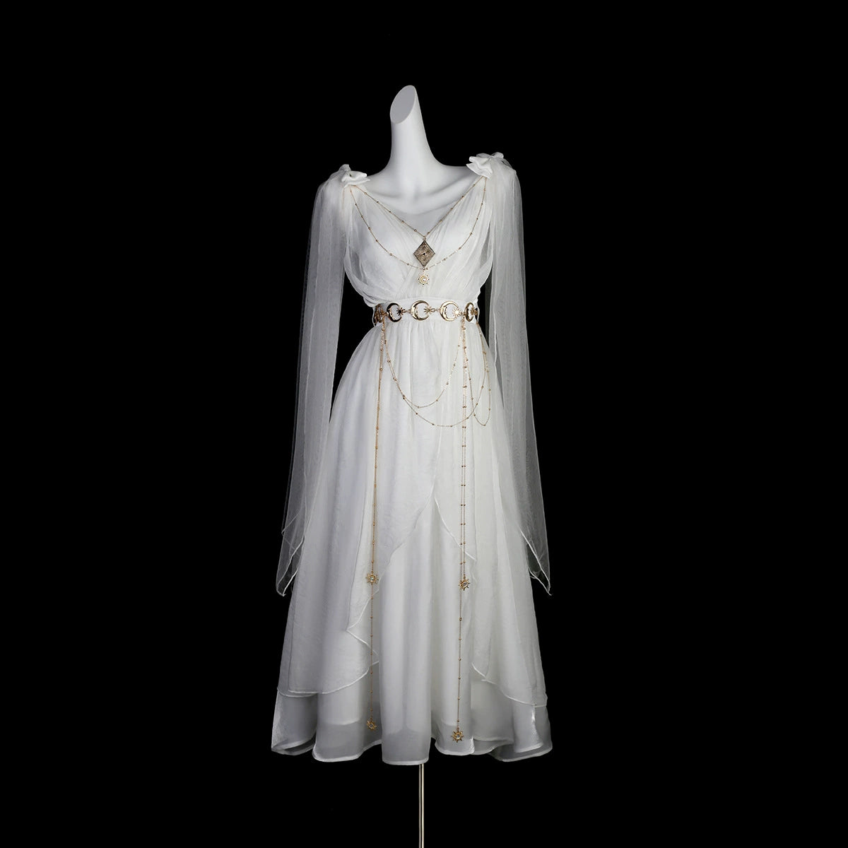 Cornfield Lolita~Divine~Elegant Greek Mythology Style Lolita JSK Irregular Hem White JSK Dress