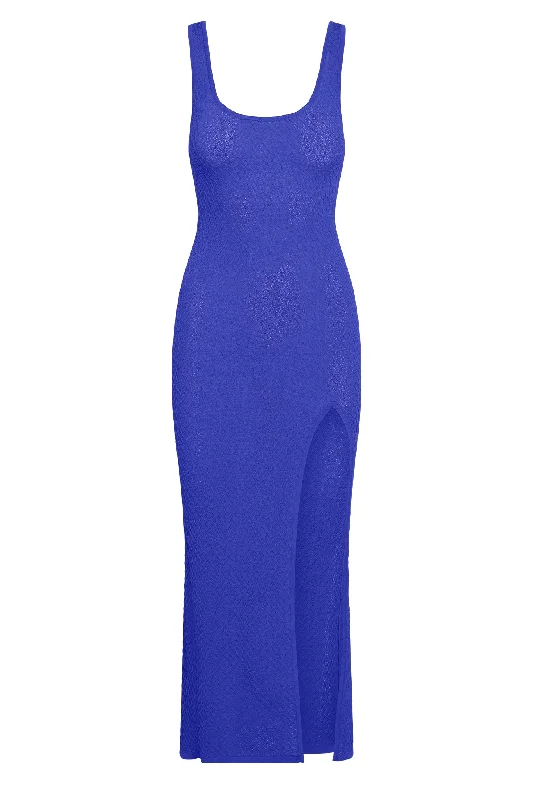 Honolulu Dress - Cobalt Hatch Jacquard Bodycon unclassified dresses