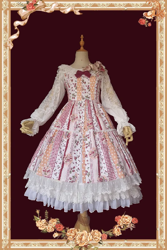 Infanta~Strawberry Plaid~Sweet Lolita JSK Dress