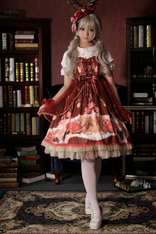 Strawberry Witch~Clock Encounter~Summer Lolita JSK Dress Boho unclassified dresses