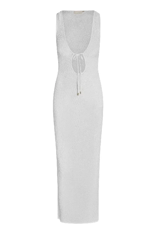 Monte Carlo Tie Dress - White Lace Crochet Petite unclassified dresses