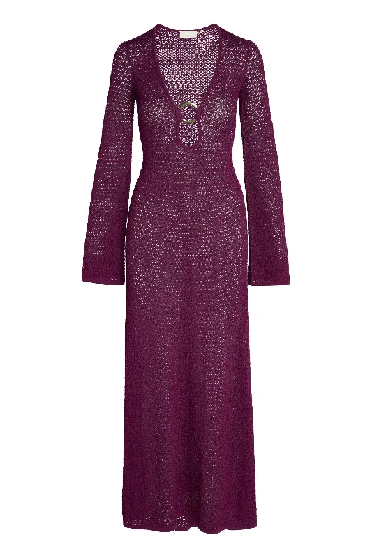 Montego Dress - Eggplant Lace Crochet Engagement unclassified dresses