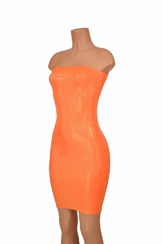 Strapless Orange Tube Dress