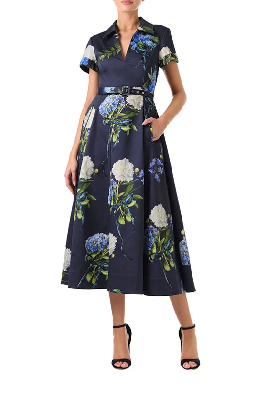 Short Sleeve Floral A-line Dress Soft fabric unclassified dresses