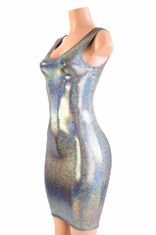 Silver Holographic Tank dress