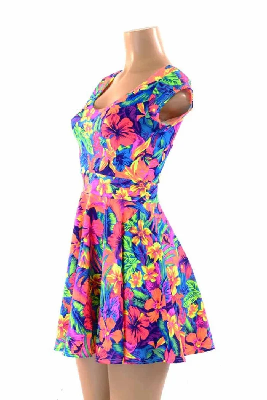 Tahitian Floral Skater Dress