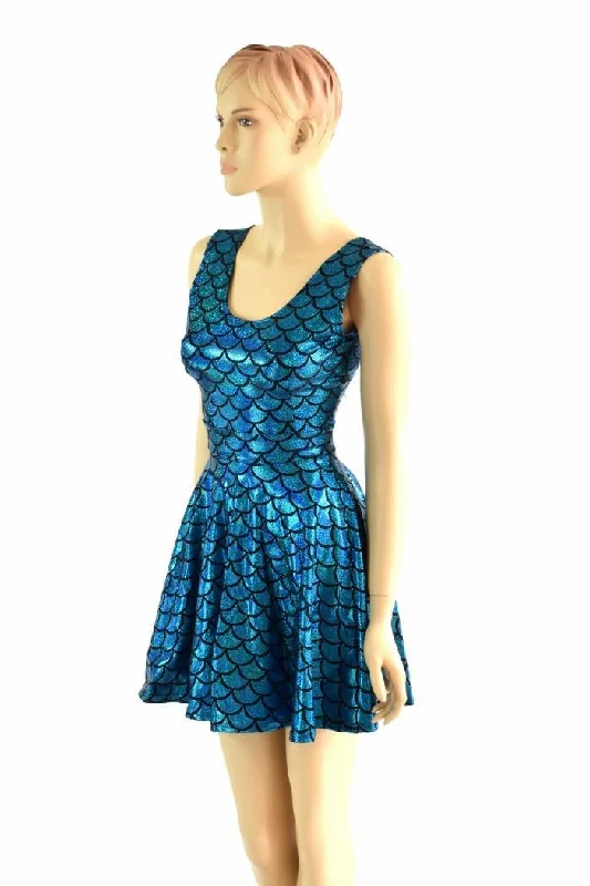 Turquoise Mermaid Skater Dress