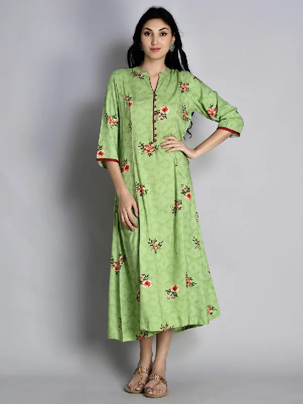 Women Green Floral Printed Dress