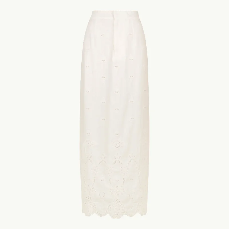 Josephine Pencil Skirt - White Jasmine